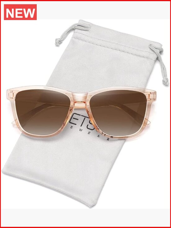 Retro Trendy Polarized Sunglasses UV Protection for Women Men Wrap Around Square main image 4